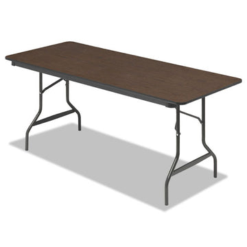 Iceberg Officeworks Classic Wood-laminate Folding Table, Curved Legs, 72 X 30 X 29, Walnut freeshipping - TVN Wholesale